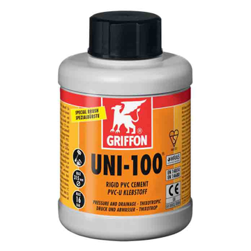 GRIFFON UNI-100XT PVC-U lepak 500 ml sa četkicom za lepljenje PVC-U cevi i fitinga